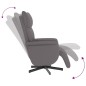vidaXL Sillón reclinable con reposapiés cuero sintético gris vidaXL Sillón reclinable con reposapiés cuero sintético gris