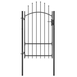 vidaXL Puerta de jardín de acero negro 1x2,2 m