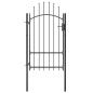 vidaXL Puerta de jardín de acero negro 1x2,2 m