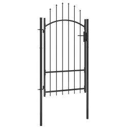 vidaXL Puerta de jardín de acero negro 1x2,2 m