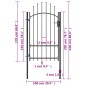 vidaXL Puerta de jardín de acero negro 1x2,2 m