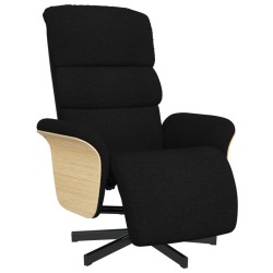 vidaXL Sillón reclinable con reposapiés tela negra