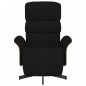vidaXL Sillón reclinable con reposapiés tela negra vidaXL Sillón reclinable con reposapiés tela negra