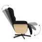 vidaXL Sillón reclinable con reposapiés tela negra vidaXL Sillón reclinable con reposapiés tela negra