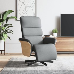 vidaXL Sillón reclinable con reposapiés tela gris claro