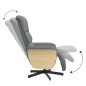 vidaXL Sillón reclinable con reposapiés tela gris claro vidaXL Sillón reclinable con reposapiés tela gris claro