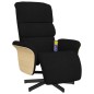vidaXL Sillón reclinable de masaje con reposapiés tela negra vidaXL Sillón reclinable de masaje con reposapiés tela negra