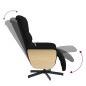 vidaXL Sillón reclinable de masaje con reposapiés tela negra vidaXL Sillón reclinable de masaje con reposapiés tela negra