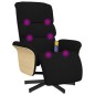 vidaXL Sillón reclinable de masaje con reposapiés tela negra vidaXL Sillón reclinable de masaje con reposapiés tela negra