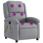 vidaXL Sillón reclinable de masaje de tela gris claro vidaXL Sillón reclinable de masaje de tela gris claro