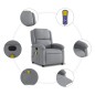 vidaXL Sillón reclinable de masaje de tela gris claro vidaXL Sillón reclinable de masaje de tela gris claro