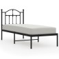 vidaXL Estructura de cama con cabecero metal negro 75x190 cm vidaXL Estructura de cama con cabecero metal negro 75x190 cm
