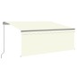 vidaXL Toldo retráctil manual con persiana crema 3,5x2,5 m