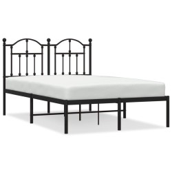 vidaXL Estructura de cama con cabecero metal negro 120x190 cm