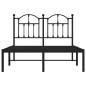 vidaXL Estructura de cama con cabecero metal negro 120x190 cm vidaXL Estructura de cama con cabecero metal negro 120x190 cm