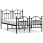 vidaXL Estructura de cama cabecero y pie de cama metal negro 120x200cm vidaXL Estructura de cama cabecero y pie de cama metal negro 120x200cm