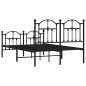 vidaXL Estructura de cama cabecero y pie de cama metal negro 120x200cm vidaXL Estructura de cama cabecero y pie de cama metal negro 120x200cm