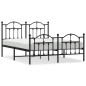 vidaXL Estructura de cama cabecero y pie de cama metal negro 140x190cm