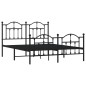 vidaXL Estructura de cama cabecero y pie de cama metal negro 140x190cm