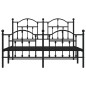 vidaXL Estructura de cama cabecero y pie de cama metal negro 140x190cm