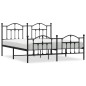 vidaXL Estructura de cama cabecero y pie de cama metal negro 160x200cm vidaXL Estructura de cama cabecero y pie de cama metal negro 160x200cm
