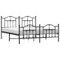 vidaXL Estructura de cama cabecero y pie de cama metal negro 160x200cm vidaXL Estructura de cama cabecero y pie de cama metal negro 160x200cm