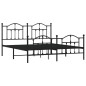 vidaXL Estructura de cama cabecero y pie de cama metal negro 160x200cm vidaXL Estructura de cama cabecero y pie de cama metal negro 160x200cm