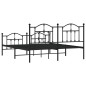 vidaXL Estructura de cama cabecero y pie de cama metal negro 160x200cm vidaXL Estructura de cama cabecero y pie de cama metal negro 160x200cm