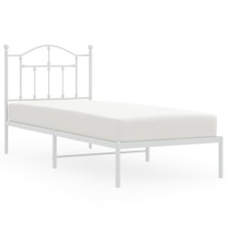 vidaXL Estructura de cama de metal con cabecero blanco 90x200 cm