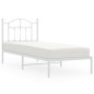 vidaXL Estructura de cama de metal con cabecero blanco 90x200 cm