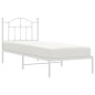 vidaXL Estructura de cama de metal con cabecero blanco 90x200 cm