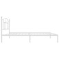 vidaXL Estructura de cama de metal con cabecero blanco 90x200 cm