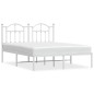 vidaXL Estructura de cama de metal con cabecero blanca 140x190 cm