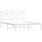 vidaXL Estructura de cama de metal con cabecero blanca 140x190 cm