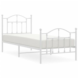 vidaXL Estructura cama metal con cabecero y pie cama blanca 80x200 cm