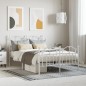 vidaXL Estructura cama metal con cabecero y estribo blanco 120x200 cm vidaXL Estructura cama metal con cabecero y estribo blanco 120x200 cm