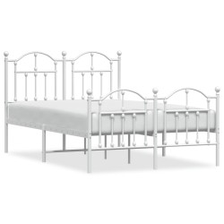 vidaXL Estructura cama metal con cabecero y estribo blanco 120x200 cm