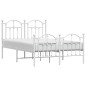 vidaXL Estructura cama metal con cabecero y estribo blanco 120x200 cm vidaXL Estructura cama metal con cabecero y estribo blanco 120x200 cm