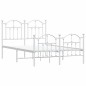 vidaXL Estructura cama metal con cabecero y estribo blanco 120x200 cm vidaXL Estructura cama metal con cabecero y estribo blanco 120x200 cm
