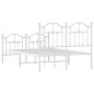 vidaXL Estructura cama metal con cabecero y estribo blanco 120x200 cm vidaXL Estructura cama metal con cabecero y estribo blanco 120x200 cm