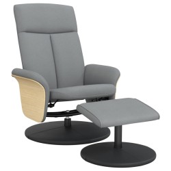 vidaXL Sillón reclinable con reposapiés tela gris claro
