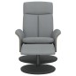 vidaXL Sillón reclinable con reposapiés tela gris claro vidaXL Sillón reclinable con reposapiés tela gris claro