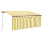 vidaXL Toldo manual retráctil con persiana LED amarillo blanco 3x2,5m vidaXL Toldo manual retráctil con persiana LED amarillo blanco 3x2,5m