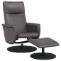 vidaXL Sillón reclinable con reposapiés cuero sintético gris vidaXL Sillón reclinable con reposapiés cuero sintético gris