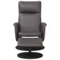 vidaXL Sillón reclinable con reposapiés cuero sintético gris vidaXL Sillón reclinable con reposapiés cuero sintético gris