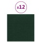 vidaXL Paneles de pared 12 uds tela verde oscuro 30x30 cm 1,08m² vidaXL Paneles de pared 12 uds tela verde oscuro 30x30 cm 1,08m²