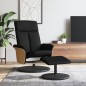 vidaXL Sillón reclinable con reposapiés tela negro vidaXL Sillón reclinable con reposapiés tela negro