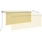 vidaXL Toldo manual retráctil con persiana LED amarillo blanco 3x2,5m vidaXL Toldo manual retráctil con persiana LED amarillo blanco 3x2,5m