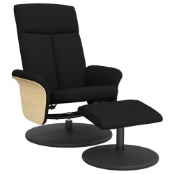 vidaXL Sillón reclinable con reposapiés tela negro