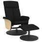 vidaXL Sillón reclinable con reposapiés tela negro vidaXL Sillón reclinable con reposapiés tela negro